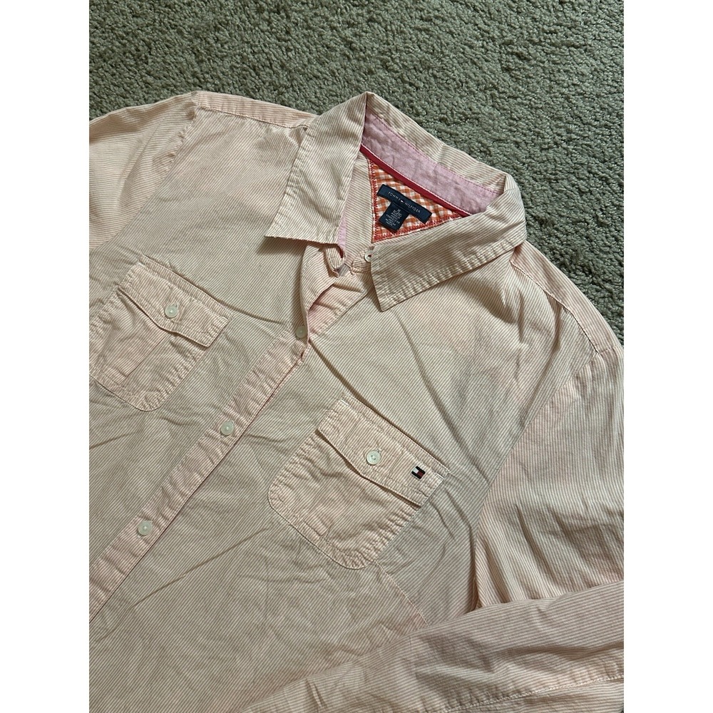 Women's Tommy Hilfiger Long Sleeve Striped Button Up Shirt - XL